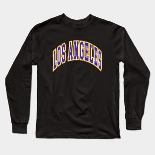 Los Angeles - Block Arch - Black Purple/Gold Long Sleeve T-Shirt